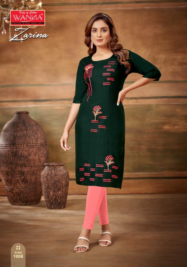 Wanna Zarina 7 Fancy Wear Rayon Embroidery Kurti Collection